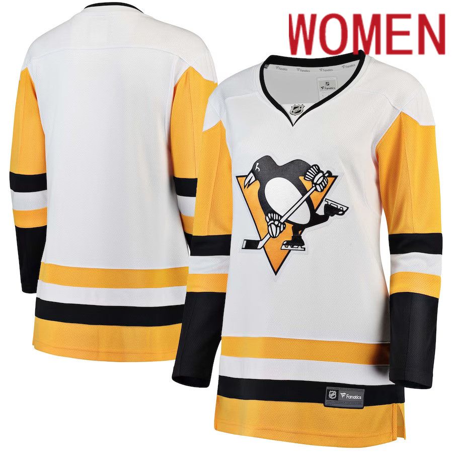 Women Pittsburgh Penguins Fanatics Branded White Away Breakaway NHL Jersey